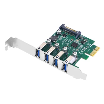 1 db PCI-E 4 csatlakozó USB3.2 adapter szorzó PCI-E 1X 4X 16X vezérlő Egy kártya hozzáadása 5 Gbps zöld