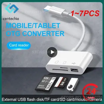 1 ~ 7PCS USB Type C kártyaolvasó hordozható TF memóriakártya-olvasó Android kényelmes Macbook Micro USB C típusú kártyaolvasóhoz