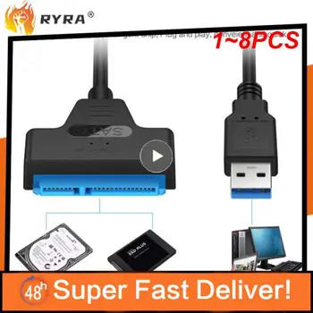 1 ~ 8PCS 3.0 2.0 SATA 3 kábel Sata USB 3.0 adapter akár 6 Gbps támogatás 2,5 hüvelykes külső HDD SSD merevlemez 22 tűs Sata III