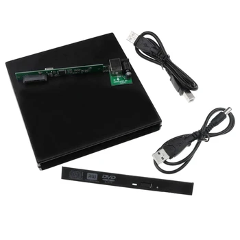 12.7Mm Külső DVD ház USB 2.0 külső DVD / CD-ROM tok laptop asztali számítógéphez Optikai meghajtó SATA - SATA