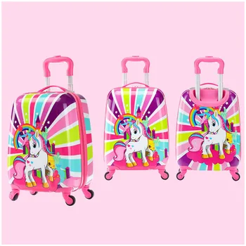 18 hüvelykes kétoldalas rajzfilm Aranyos kocsi Gyerek poggyász Gyermek utazási bőröndök kerekeken Beszállótáska fiúknak és lányoknak