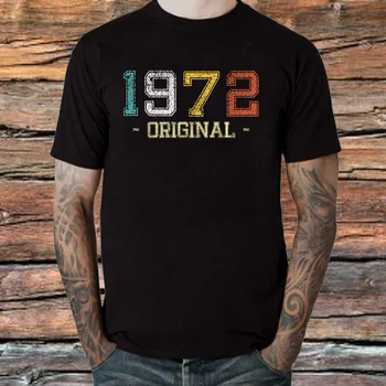 1972-ben készült hipszter eredeti vintage póló férfi pamut póló apa 50 éves rövid ujjú pólók Új érkezés felsők pólók