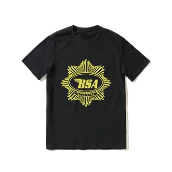 2023 Hot Sale Summer 100% pamut BSA Distressed Effect vintage stílusú motorkerékpár póló férfi Cool Tee Hip Hop Streetwear póló