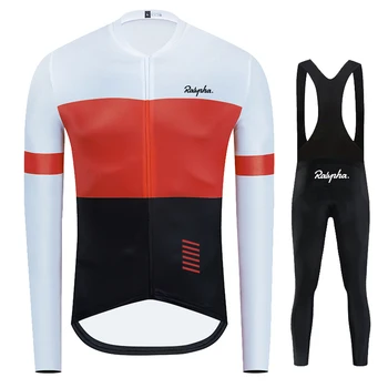 2024 Ralvpha új kerékpáros ruházat férfi hosszú ujjú kerékpáros ing overallos szett kültéri hegyi MTB Road őszi téli kényelem