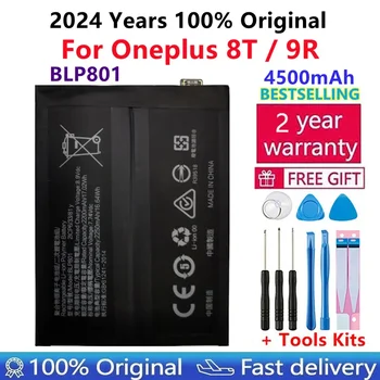 2024 év eredeti új, kiváló minőségű One plus BLP801 telefon akkumulátor Oneplus 8T / 9R 4500mAh csereelemekhez Bateria
