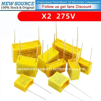 20db 275VAC biztonsági kondenzátor X2 polipropilén biztonsági műanyag film kapacitás 0.1uf 104K 105K 1.2uf 1.5uf 155K 0.22uf 223K 2.2u