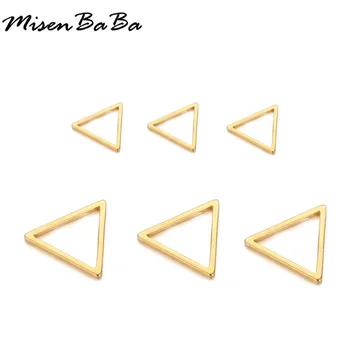 20db/lot Nagykereskedelmi rozsdamentes acél geometriai háromszög medál ékszerekhez DIY készítés Kézzel készített kiegészítők