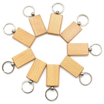 20Pcs üres fa kulcstartó Fa kulcstartó kulcstartó kulcscímkék Személyre szabott EDC vagy legjobb ajándék kézműves