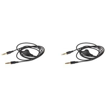2Pcs 3.5Mm apa - apa csatlakozó kábel hangerőszabályzóval (1M) otthon vagy autóban (iPhone / iPad / Samsung / Huawei)