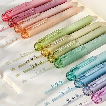 4db/készlet zsebkiemelő tollak Mini színes toll rajztoll Kulcs jelölő toll hordozható méretű enyhe színű jelölő bélés rajzoláshoz