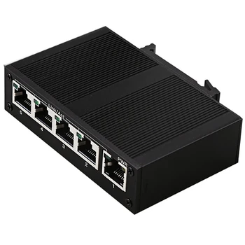 5 portos 100Mbps hálózati kapcsoló Ethernet ipari minőségű kapcsoló Nem menedzselt sín típusú ipari hálózat