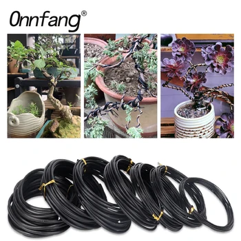 5M fekete / szelet bonsai huzal növénytartó eloxált alumínium bonsai kábel 1,0-3,5 mm-es növényi formák kerti szerszám