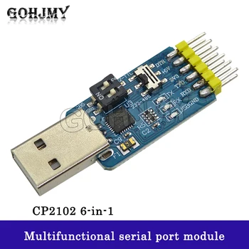 6 az 1-ben többfunkciós soros port modul CP2102 USB - TTL 485 232 kölcsönös átalakítás 3.3V / 5V kompatibilis
