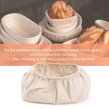 6 db ovális alakú kenyérálló kosárfedél Természetes rattan sütőtészta kovászálló kosár szövet bélés