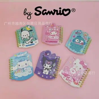 6Db A7 Sanrio Hello Kitty Kuromi Cinnamoroll Mini notebook Aranyos speciális alakú zsebtekercs Könyv Diák írószerek