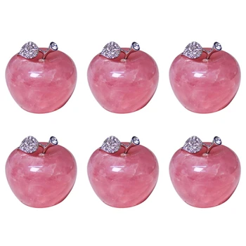 6Db természetes rózsakvarc rózsaszín alma párdekorációhoz Lakberendezés Tanulószoba dekoráció DIY ajándék