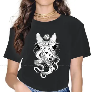 A kozmikus csápos macska póló nőknek Cthulhu sorozat Művészeti kultúra pólók Divat női póló pamut nyári túlméretezett