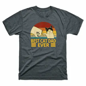 A legjobb macskaapa valaha Apák napja vintage ajándék férfi pamut rövid ujjú póló hosszú ujjú