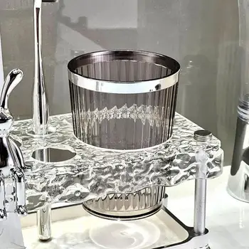 akril fogkefetartó Fogkrém tároló állvány Fogkefe csésze fogkrém tároló állvány Fürdőkád rendszerező Fürdőszoba kiegészítők
