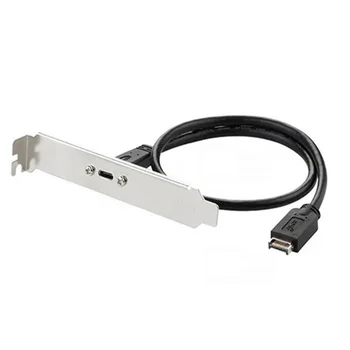 Alaplapi bővítőkábel csatlakozó, bővítőkábel rögzítőcsavarokkal, USB 3.1 E-type – USB-C típusú előlapfej