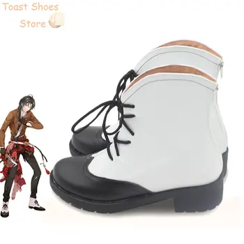 Anime Bungo Stray Dogs Oda Sakunosuke Cosplay cipők Halloween Farsangi csizma Cosplay Prop PU bőr cipő Jelmez kellék