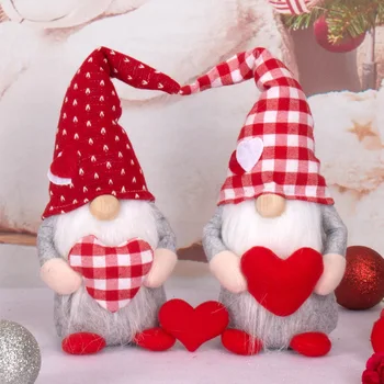 Anya Valentin-napi dekoratív ajándék szerelem Rudolf arctalan öregember pár baba baba ablak dekoráció