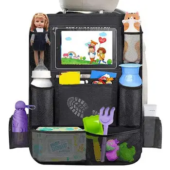 Autó hátsó ülésszervező tablettartóval Automatikus hátsó ülés 9 tárolózsebbel utazáshoz Gyerekek utazása Rendezett konténer