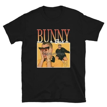 Bad Bunny Rapper Hip Hop rövid ujjú Unisex póló Bad Bunny Shirt Retro Casual