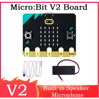 BBC Micro:Bit V2 készlet beépített hangszóró mikrofon érintésérzékeny programozható fejlesztőkártya + akkumulátor doboz DIY projekt