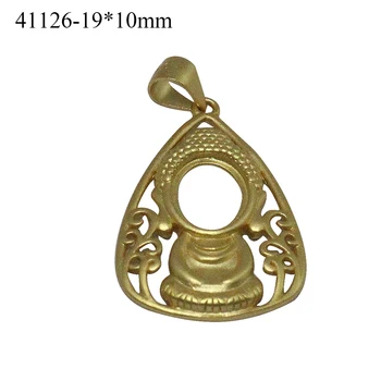 Beadsnice Sterling ezüst matt arany Nagy medál üres csepp tündér ovális divatos ékszerek drágakövekhez ID 44121