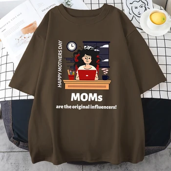 Boldog anyák napját Az anyukák eredetiinfluencerek Nyomatok Férfi póló ruházat All-math Trend Alkalmi rövid ujjú férfi pamut pólók