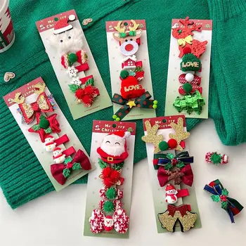 Boldog karácsonyt dekoráció Karácsonyi hajtűkészlet Csillag szarvas szarv Gyermek íj hajtű Koreai haj kiegészítők Gyerek ajándékok
