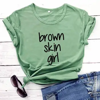 Brown Skin Girl női ing 2020 Új érkezés nyár 100% pamut alkalmi vicces póló ajándék barna lánynak