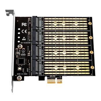 Bányászat PCIE - M2 adapter SSD adapter PCI Express X1 4 csatlakozó B Key M.2 NGFF SATA bővítőkártya