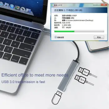 C típusú HUB 5in1 USB 3.0 többportos osztó adapter SD TF portokkal Kártyaolvasó Macbook számítási tartozékokhoz