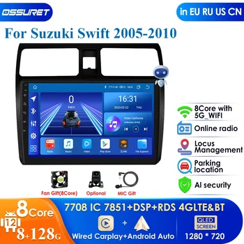Carplay 4G DSP QLED képernyő 2din Android Autoradio Suzuki Swift 2003-2010 autórádió multimédia videó lejátszó GPS sztereó audio