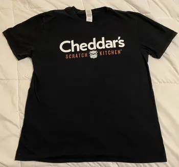 Cheddar's Scratch Kitchen fekete Sz L póló Uniszex éttermi alkalmazotti egyenruha