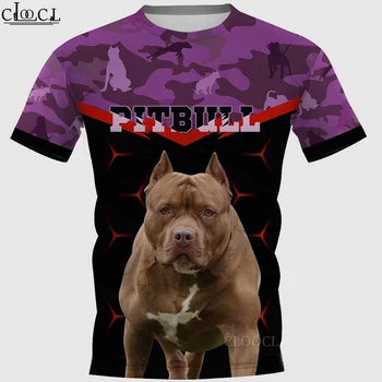 CLOOCL 2021 Népszerű Pitbull póló Nyári férfiak Nők 3D nyomtatás Hip Hop felsők Kerek nyakú póló pulóver Csepp szállítás