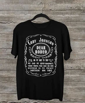 Cody Johnson kedves rodeó Ajándék rajongói fekete teljes méretű pólónak QQ1377