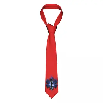 Custom Emt Star Of Life logó nyakkendő férfi divat selyem mentős egészségügyi nyakkendők üzleti célokra