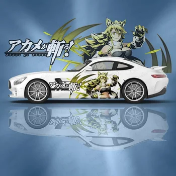 Custom Leone Akame ga Kill! Autó kiegészítők Anime Itasha Karosszéria matricák Autó oldalsó film Matrica Test matrica SUV dekorációs minta