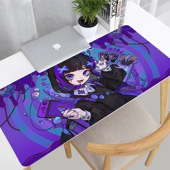 Dark Anime Girl Mouse Pad irodai számítógép Kawaii Gamer Cabinet billentyűzet Egérpad Laptop Gaming kiegészítők Asztali szőnyeg Rózsaszín szőnyeg