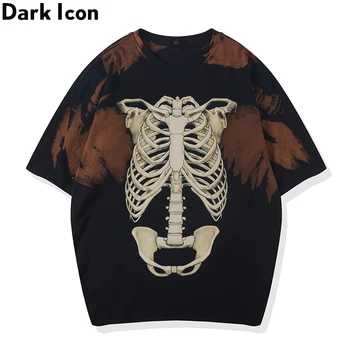Dark Icon csontváz Tye festő hipszter póló 2020 nyári High Street férfi póló pamut pólók férfi ruházat