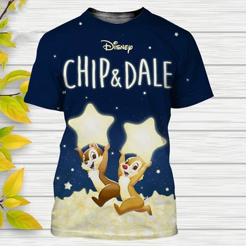 Disney Chip 'n' Dale pólók rajzfilm anime aranyos mókus 3D nyomtatás utcai ruházat férfi divat túlméretezett póló gyerek pólók felsők