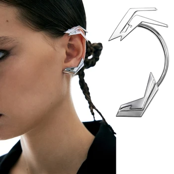 Divatos Unisex csontváz gerinc fülhorgok Ezüst színű fülcsipeszek Menő kiegészítők T8DE