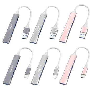 Egyszerű és elegáns USB / C típusú hub 3 USB 2.0 porttal és 1 USB porttal, széles körű kompatibilitással a különböző felhasználók számára Dropship