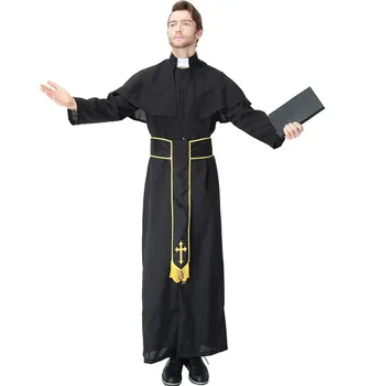 Eladások 2023 Férfiak Medeival szerzetes köntös Halloween Felnőtt pap jelmez Halloween cosplay jelmez férfiaknak