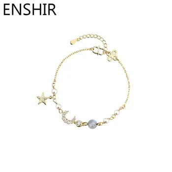 ENSHIR Moonstone gyöngyök csillag alakú karkötő nőknek Édes gyönyörű karkötő kiegészítő ékszer barát ajándék
