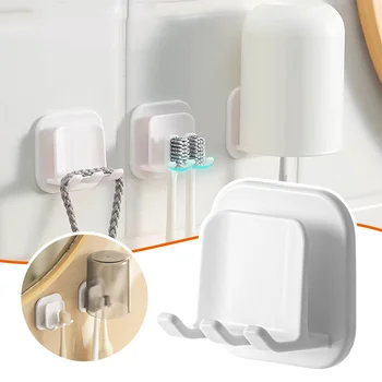 Falra szerelhető fogkefetartó ABS anyag Nem perforált hordozható fürdőszobai öblítő fogkrém pohártartó Fogkefe tároló állvány