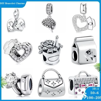 Fit eredeti Pandora Charm karkötő ezüst 925 Charms Gyöngy nővértáska gyűrű Tej boroshordó nőknek Ékszerkészítés Berloque